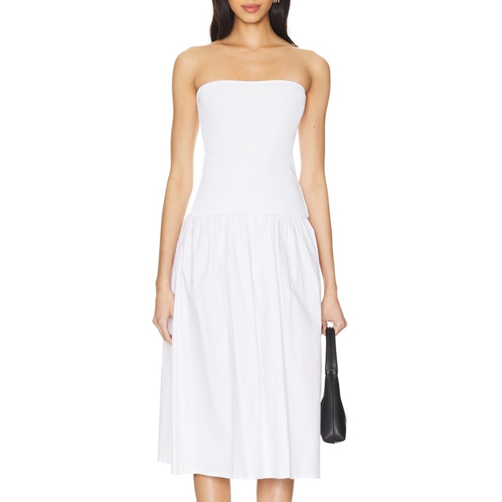 WeWoreWhat White Strapless Midi Dress